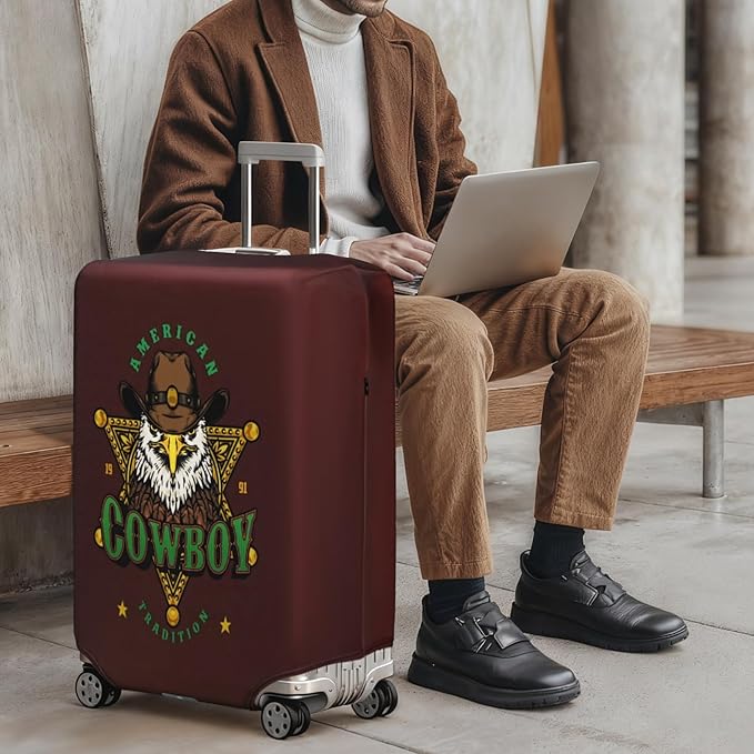 HYPER VENTURE Washable Luggage Cover - Fashion Suitcase Protector Fits 27-30 Inch Luggage (Eagle Glory, L)