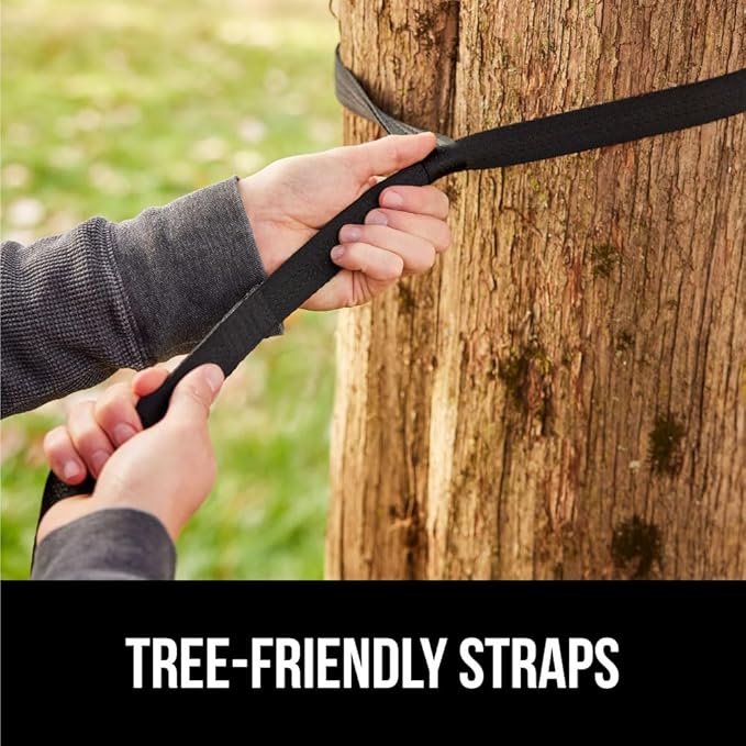 GORILLA GRIP Durable Portable Camping Hammock, Holds 400lbs with Heavy Duty Tree Straps, Comfortable Travel Swing, Camp Hammocks, Easy to Use and Install, Outdoor Essentials, Orange, 9x4.5 FT