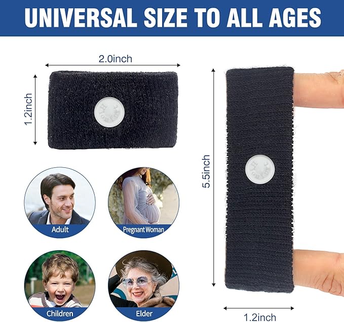 Motion Sickness Bands Anti Nausea Wristband for Adult and Kids Morning Sickness Relief for Pregnant Women Acupressure Nausea Relief for Car, Sea, Air Sickness - 2 Pairs Grey + 3 Pairs Black