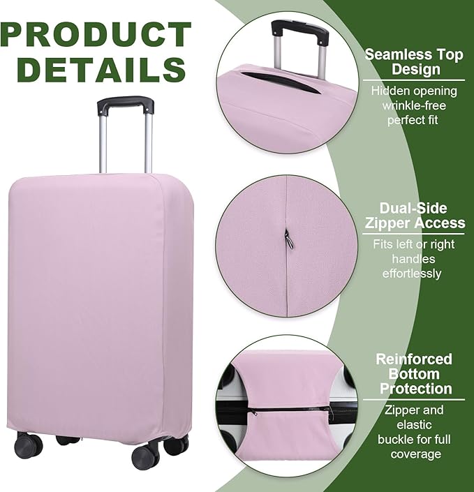 PATIKIL Luggage Cover, Suitcases Covers Elastic Carry on Cover Protector Washable Scratch-Resistant Fits 19-21 Inch Luggage for Travel Business Trips, Lavender Purple
