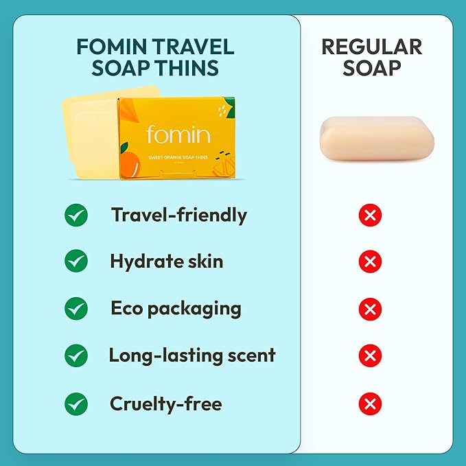 FOMIN - Paper Soap Sheets for Hand Washing - (100 Sheets) Orange Portable Travel Soap Sheets, Dissolvable Camping Mini Soap, Portable Hand Soap sheet