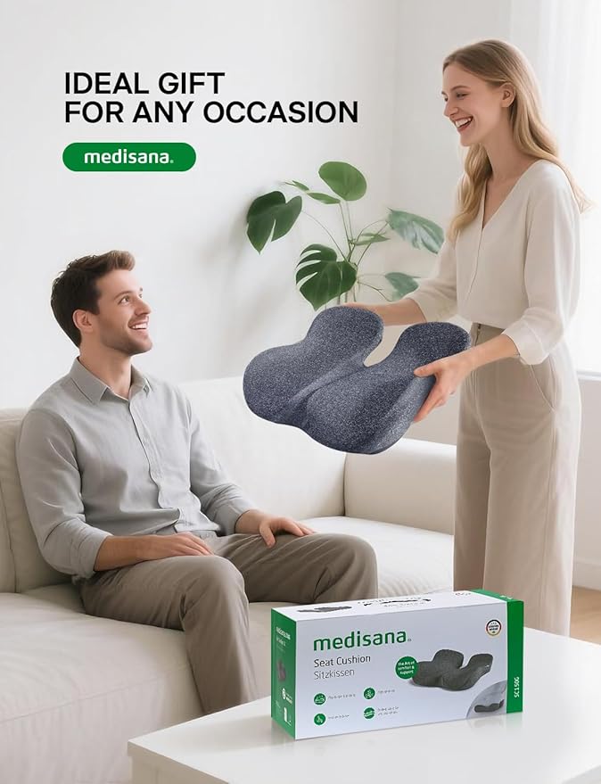 Seat Cushion, SC 150G Seat Cushions for Office Chairs, Car Seat, Wheelchair - Sciatica & Tailbone & Coccyx Pain Relief Pillow for Driver Sedentary People（Size:19.6 * 16.6 * 3.7 in-Grey）