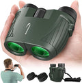 Aurosports 15x25 Compact Binoculars for Adult Kids - High Power Binoculars for Bird Watching - Easy Focus Small Binocular with Low Light Vision for Travel, Camping, Concert, Hiking -Green