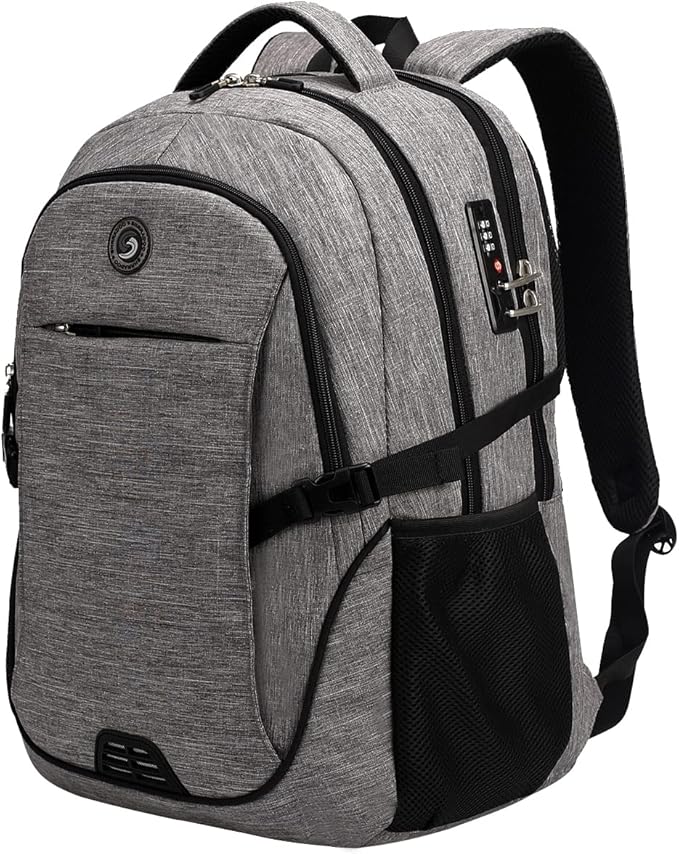 SHRRADOO Anti Theft Laptop Backpack Travel Backpacks with usb Charging Port for Women Men High School College Backpack Computer Bag Fits 17 Inch Laptop,Black