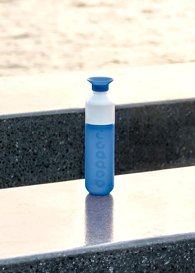 Preserve Dopper Water Bottle, 15.25 Ounce, Pacific Blue