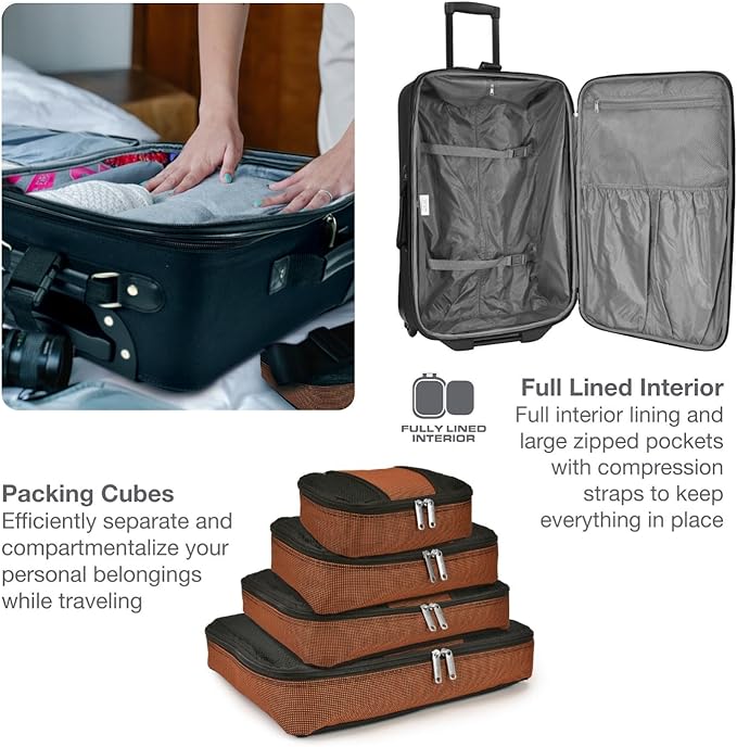 Travel Select Amsterdam Expandable Softside Rolling Upright Luggage, 2 Wheels, Gray, 2 Piece Set (21/29)