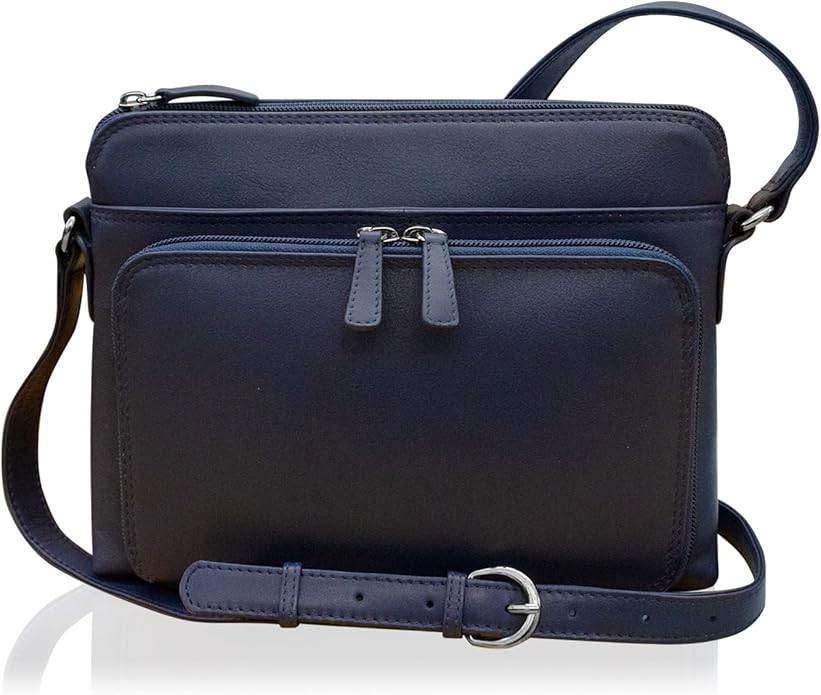 ili New York Genuine Leather Crossbody Bags for Women - Premium RFID Blocking Shoulder Bag Organizer with Adjustable Strap