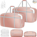 DIMJ Large Comforter Storage Bag with Handls, 100L Washable Blanket Storage, Compression Packing Totes Moving Bags With Zipper, Space Saving Containers For Pillow, Clothes, Bedding, 2 PCS