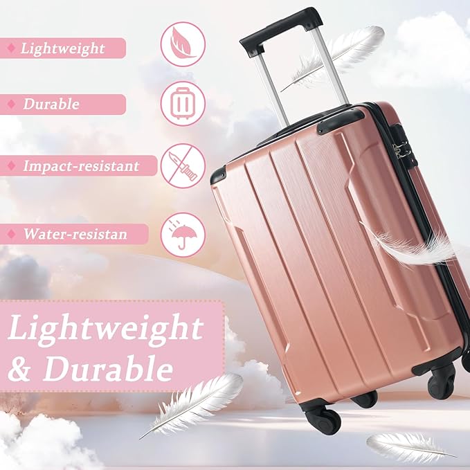 Merax 20 Inch Carry On Luggage Airline Approved, Hardshell ABS Suitcase with Spinner Wheels, TSA Lock, Lightweight Travel Luggage for Business Trips & Weekend Getaways