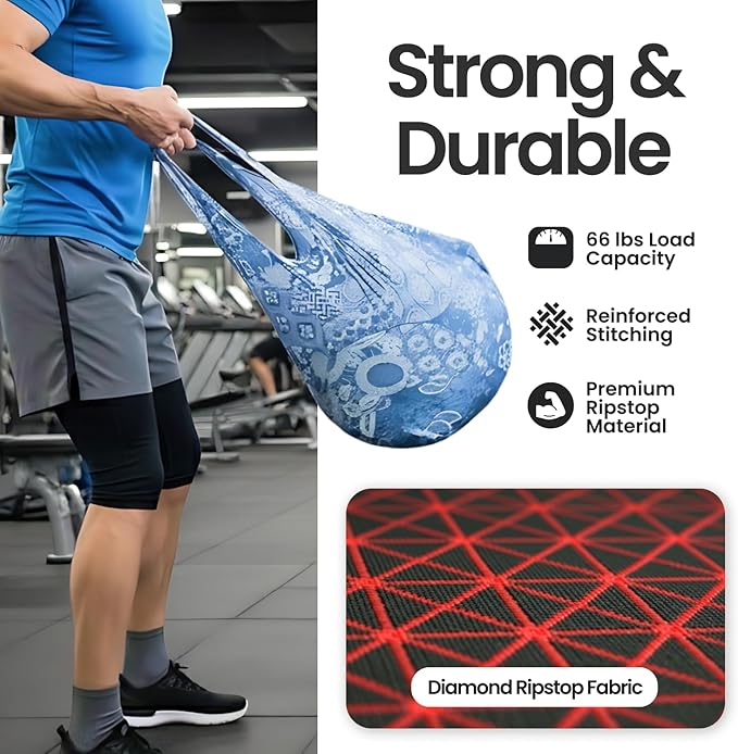 Nanobag Ultra-Lightweight Foldable Tote for Women & Men, Reusable Grocery & Travel Bag, Packable Collapsible Compact Market Essential (Standard Stars)