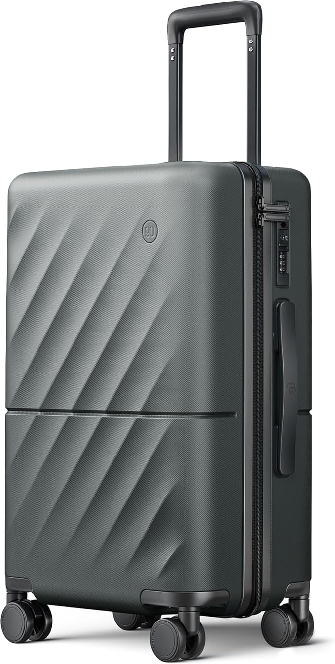 Carry On Suitcase, 20 Inch Carry-On Luggage with Double Spinner Wheels, Anti-Burst Zipper, Hard Case PC Suitcase Carry On, Lightweight Travel Luggage, TSA Approved (Slate Grey, Hudson)