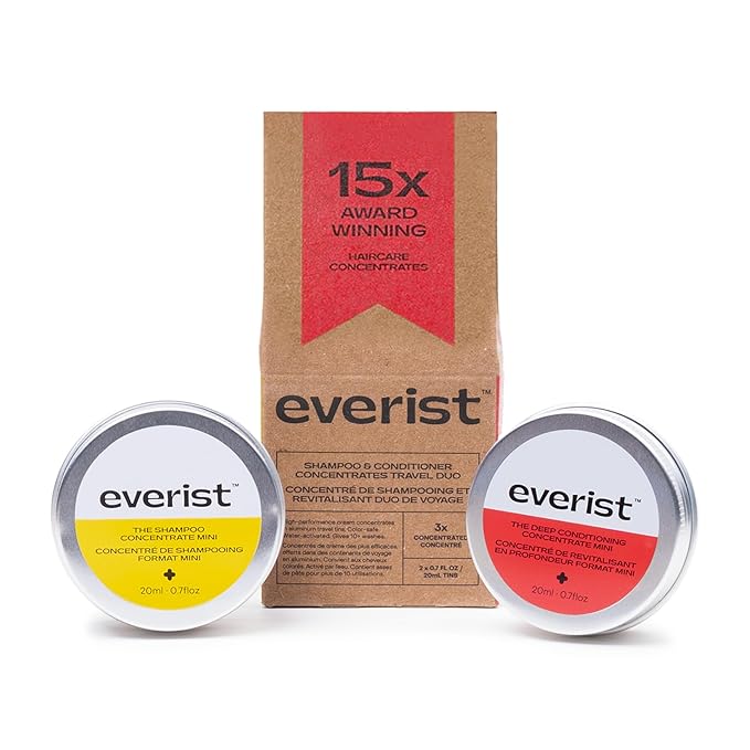 Everist The Haircare Travel Duo, The Shampoo Concentrate & The Deep Conditioning Concentrate, Deep Hydration and Smoothing, Aloe Vera, Paraben & Sulfate Free, Color-Safe, 2 x 0.7 fl oz Set