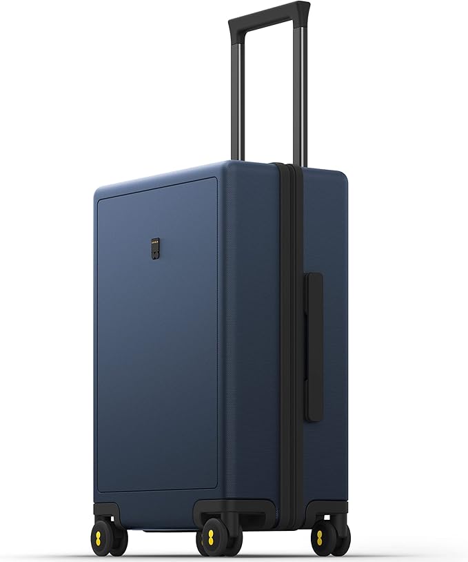 LEVEL8 Carry on Luggage Airline Approved, Carry-on Suitcases with Wheels, Lightweight Hardside Luminous Textured Luggage for Travel with Tsa Lock, 20 Inch, Navy