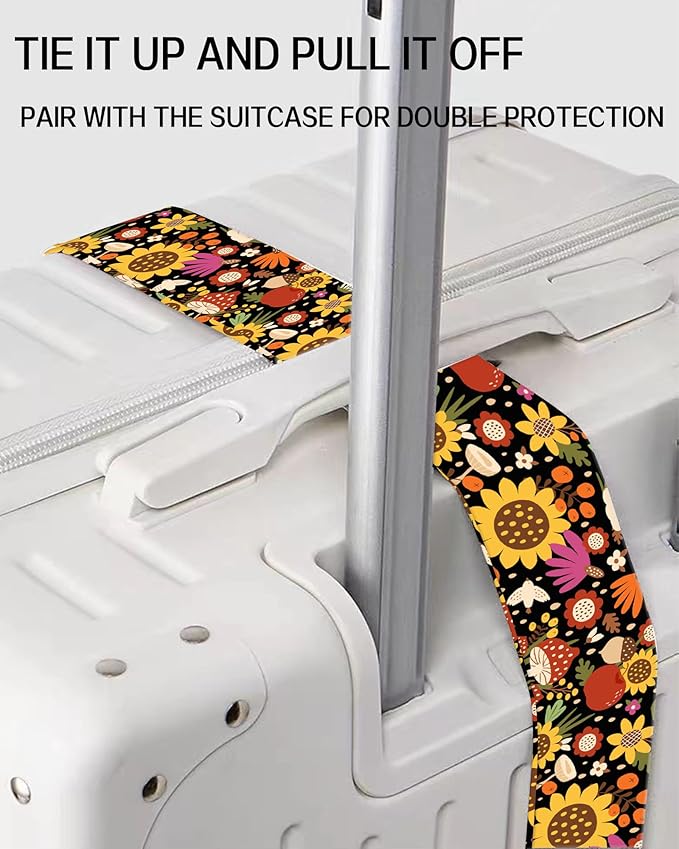 Luggage Straps for Suitcases, Adjustable Travel Belt, Durable Wide Luggage Strap, Cute Suitcase Strap Identifiers with Buckle, Bag Straps for Luggage, Luxury Brown Plaid