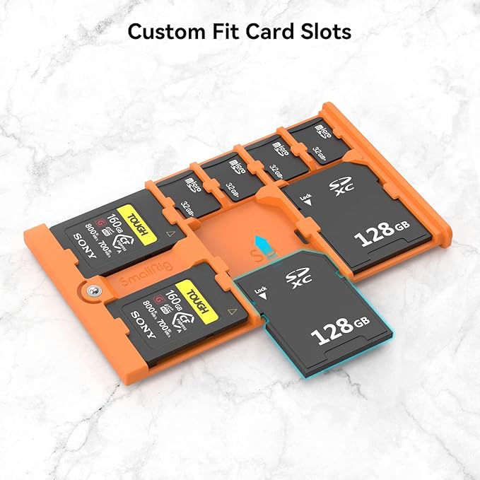 SMALLRIG Memory Card Storage Case - 8 Slot Holder for SD, CFexpress Type-A & TF Cards - Photography Enthusiasts - 4107