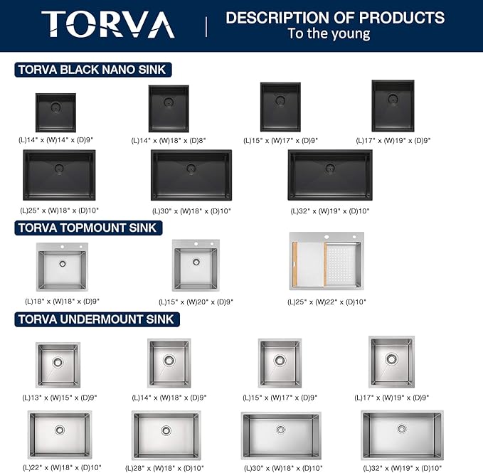 TORVA 30 x 18 Inch Black Ceramic Coating with NanoTek Undermount Kitchen Sink, PVD Coated Gunmetal Sink,16 Gauge Stainless Steel Wet Bar or Prep Sinks Single Bowl,Dark Grey