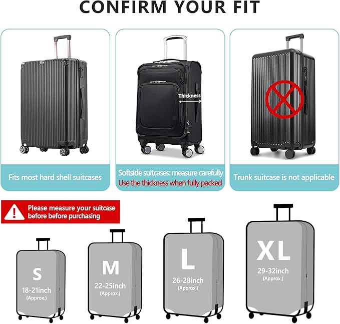 Travelkin Luggage Covers For Suitcase Tsa Approved,Suitcase Cover Protector Fit 18-32 Inch Luggage (Paradise, M)