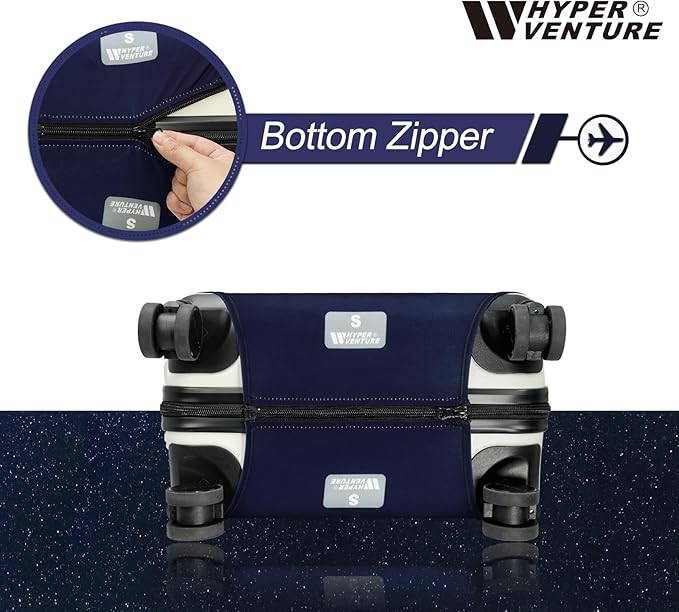 HYPER VENTURE Washable Luggage Cover - Fashion Suitcase Protector Fits 23-26 Inch Luggage (Nightscape, M)