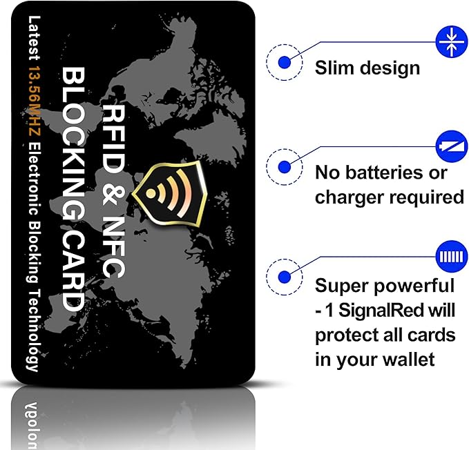 SaiTech IT 5 Pack RFID Blocking Card NFC Contactless Debit/Credit Card ATM Passport Protector ideal for Men & women slim with World map design perfectly fit in wallet(Black)