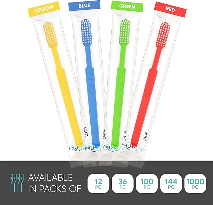 12 Pack Disposable Toothbrushes with Toothpaste, Built in - Prepasted Toothbrushes Individually Wrapped |Single Use Waterless Tooth Brush with Soft Bristles for Airbnb, Hotel, Camping, Travel