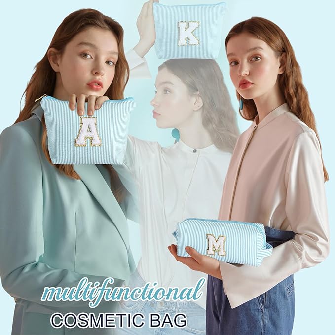 YOOLIFE Birthday Gifts for Women Girls - Personalized Initial Cute Makeup Bags Cosmetic Bag Make Up Bag Toiletry Pouch Gift for Women Her Friend Mom Teacher Sister Teenager Female Bridesmaids Z