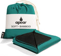 16-in-1 Compact Travel Blanket with Bag – Reversible, Ultra Soft Bamboo Airplane Blanket with Hidden Pocket - Lightweight & Packable for Flights, Camping, Picnic, Travel Essentials