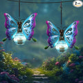 2 Pack Butterfly Solar Outdoor Hanging Lantern Creative Small Sculpture Lights Durable Waterproof Lamp Suitable for Festivals Garden Decor Birthday Gifts for Grandma Mom Women Girl