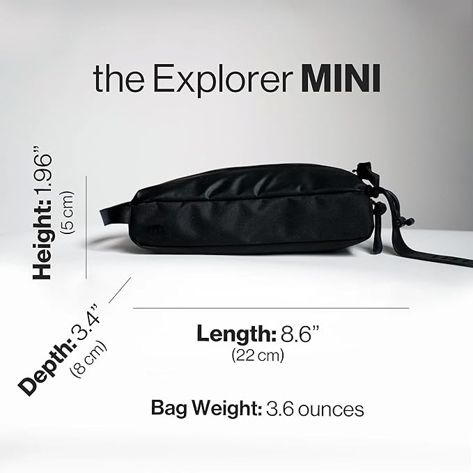 Gravel Mini Hanging Toiletry Bag – Compact, Water-Resistant for Travel (Black)