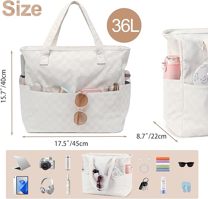 Waterproof Beach Tote Pool Bags for Women Ladies Extra Large Gym Tote Carry On Bag With Wet Compartment for Weekender Travel