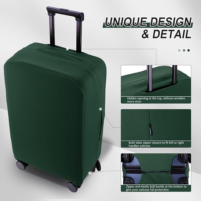Travel Luggage Cover Suitcase Protector Scratch-Resistant Fit 19-31 Inch Suitcase, Not Included Suitcase (Avocado Green, 2XL(30-31 inch))