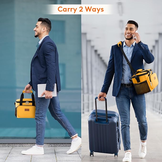 Lifewit Medium Lunch Bag Insulated Lunch Box Soft Cooler Cooling Tote for Adult Men Women, Orange 12-Can (9L)