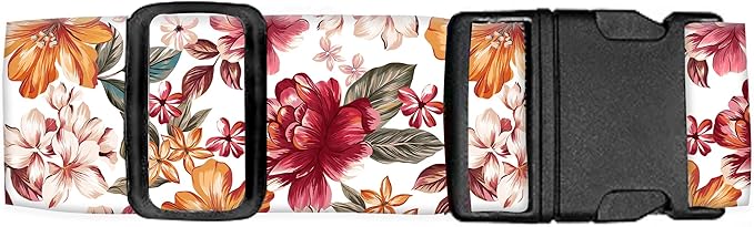 Luggage Straps for Suitcases Travel Belt Accessories, Cute Suitcase Strap, Adjustable Luggage Belt Strap, Heavy Duty with Quick-Release Buckle Luggage Strap Luxury Colorful Flowers