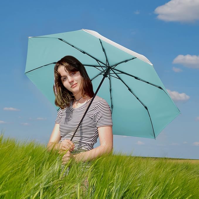 G4Free UPF 50+ UV Protection Large Travel Umbrella 42/46 Inch Auto Open Close Windproof Sun Blocking Umbrella
