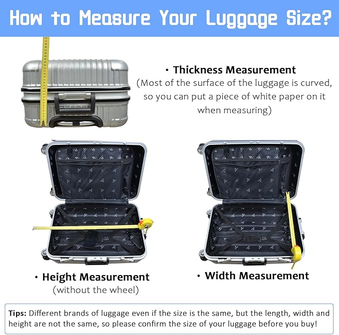 Luggage Cover for Suitcase Elastic Suitcase Cover Protector, Carry On Luggage Sleeve Anti Scratch Travel Essentials Suitcase Cover Fits 27-29