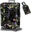 Luggage Cover Suitcase Protector + Luggage Tag, Wild Flowers Hummingbird Travel Suitcase Cover for 29-30 inch Luggage (XL) with Concealed Zipper Washable Elastic Cloth Dustproof Anti-Scratch