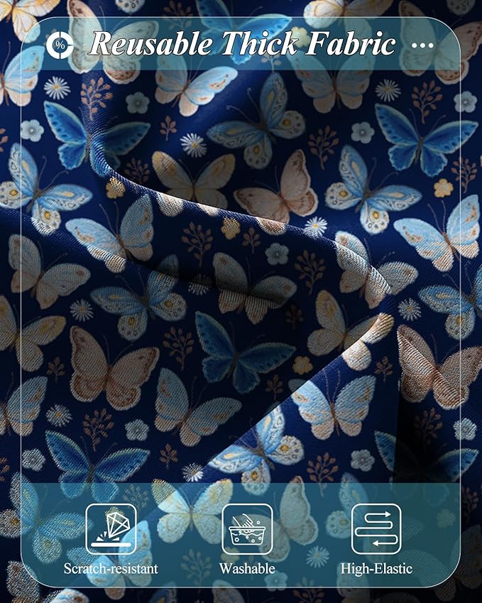Slohif Luggage Cover for Suitcase Tsa Approved Protector - Luggage Sleeve Large Suit Case Cover Travel Stretch Baggage Case Protective Washable Fit 28-30 Inch Blue Butterfly L