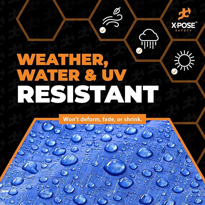 Better Blue Poly Tarp 30' x 60' - Multipurpose Protective Cover - Lightweight, Durable, Waterproof, Weather Proof - 5 Mil Thick Polyethylene - by Xpose Safety