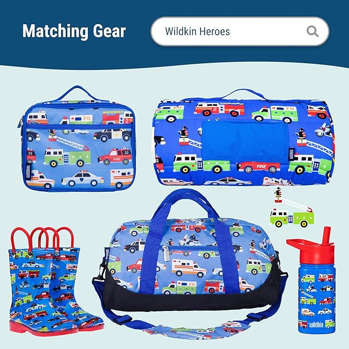 Wildkin 12-inch Kids Backpack – Padded, Adjustable, Ideal for Daycare & Travel - Heroes