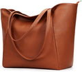 KALIDI Large Tote Bag Vegan Leather Casual Zipper Work Bag Weekender Hobo for Women 23L Oversize Shoulder Travel Purse