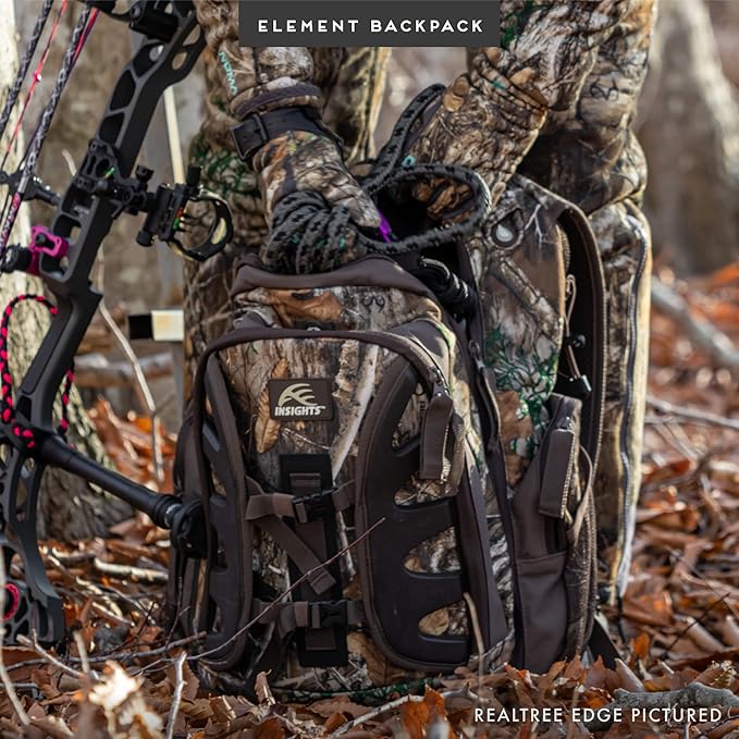 Insights Hunting by frogg toggs - The Element, Heavy Duty 1,831 Cubic Inch Hiking Fishing Camping Hunting Backpack, Mossy Oak DNA