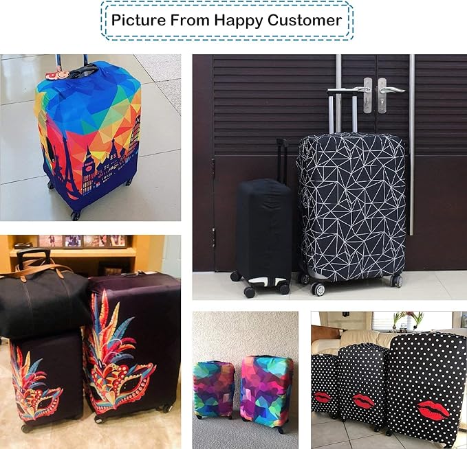 Explore Land Travel Luggage Cover Suitcase Protector Fits 27-30 Inch Case (Black, L)