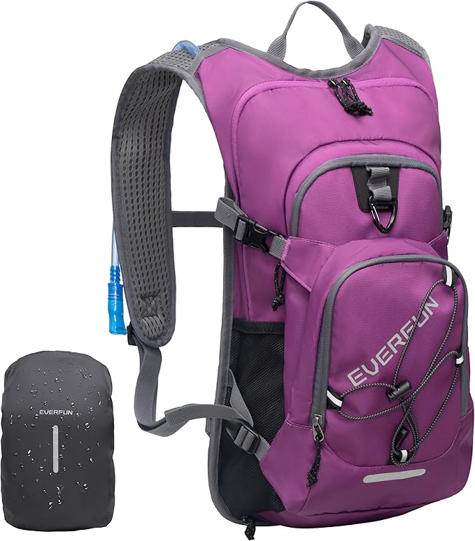 Everfun Hydration Backpack 18L with Water Bladder 2L/3L Hiking Water Backpack Women Men Hydration Pack Insulated Lightweight Day Hydropack with Storage for Hiking, Biking, Running, Festival