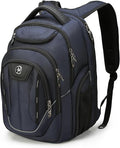 Swissdigital Design TSA Business Laptop Backpack For Men,Travel Backpack With USB Charging Port,College Tech Backpacks With RFID Pockets Presents For Men Fits 15.6 Inch Computer Blue | TERABYTE