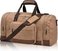 Litvyak Duffle Bag for Travel, 50L Canvas Travel Duffel Bags Overnight Weekend Gym Carry On Luggage Bag for Men & Women(Coffee)