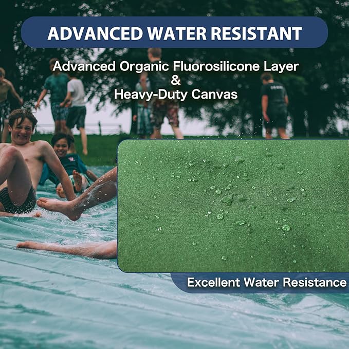 10’x10’ Canvas Tarps Heavy Duty Waterproof Tarpaulins with Aluminum Grommets,UV Resistant, 22Mil Multipurpose Drop Cloth, 14oz Durable Cover Sheet for Outdoor and Indoor Use with Ropes.