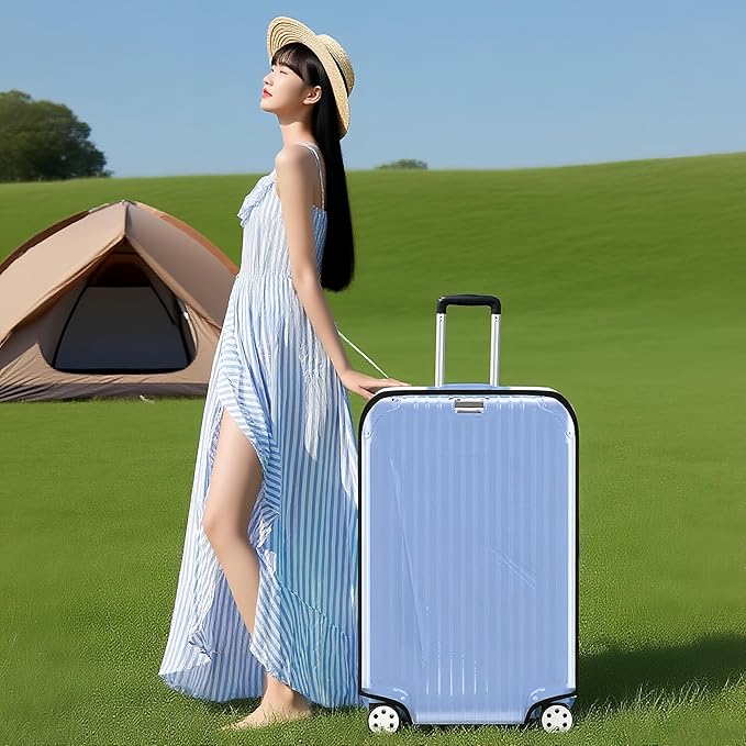 Luggage cCover Protector Clear PVC Suitcase Covers for Luggage Thick Transparent Waterproof Suitcase Protector with Large for 20"/24"/28"/30" inch