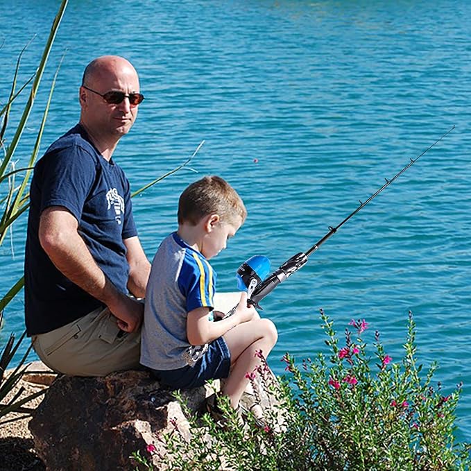 ODDSPRO Kids Fishing Pole Pink, Portable Telescopic Fishing Rod and Reel Combo Kit - with Spincast Fishing Reel Tackle Box for Girls, Youth