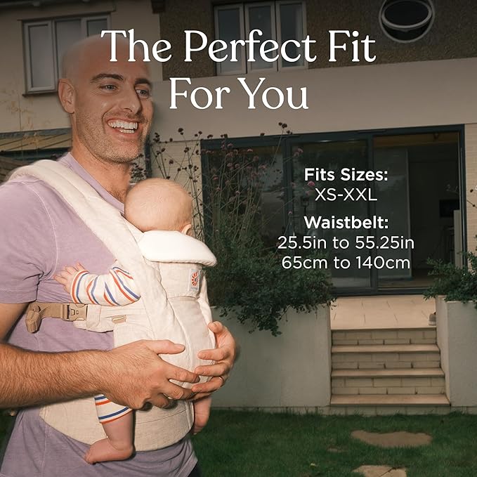 Ergobaby Omni Deluxe Baby Carrier Newborn to Toddler - Breathable Baby Carriers for Summer - All-Position Carrier with Enhanced Lumbar Support & Airflow (7-45 Pounds), Cotton, Camel
