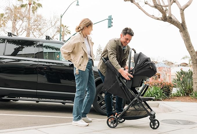 Inglesina Quid³ Stroller, Cosmic Black - Compact Reclining Travel Stroller for Baby & Toddler 0-55 lbs, One Hand fold, Car seat Compatible, Airplane Overhead, Lightweight, Foldable, XL UPF 50+ Canopy