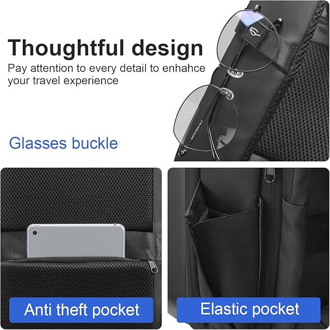 SOKOK Carry On Travel Backpack Waterproof Business Backpack with Laptop Compartment, Hardshell Computer Backpack for Men and Women, White